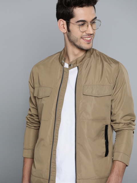 

Mast & Harbour Men Khaki Solid Lightweight Jacket