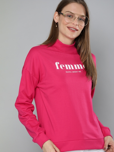 

Mast & Harbour Women Pink Printed Pullover Sweatshirt