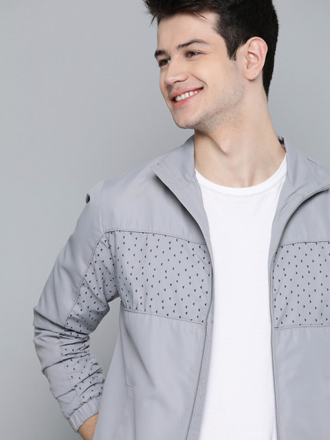 

Mast & Harbour Men Grey Solid Tailored Jacket
