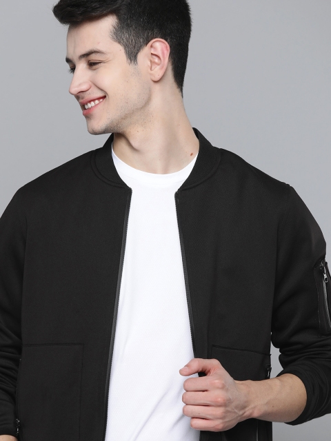 

Mast & Harbour Men Black Solid Tailored Jacket