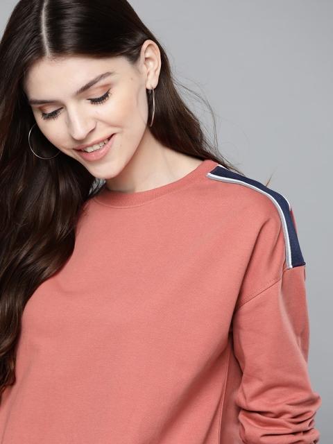 

Mast & Harbour Women Pink Solid Sweatshirt