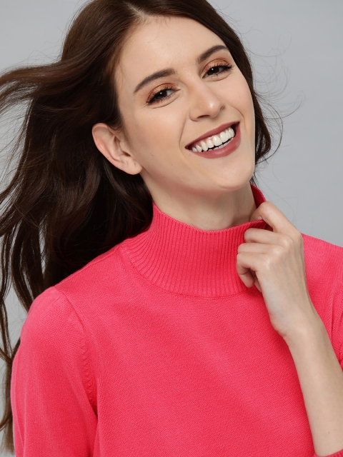 

Mast & Harbour Women Pink Solid Pullover
