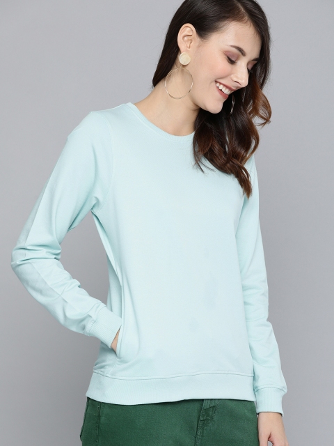 

Mast & Harbour Women Blue Solid Pullover Sweatshirt