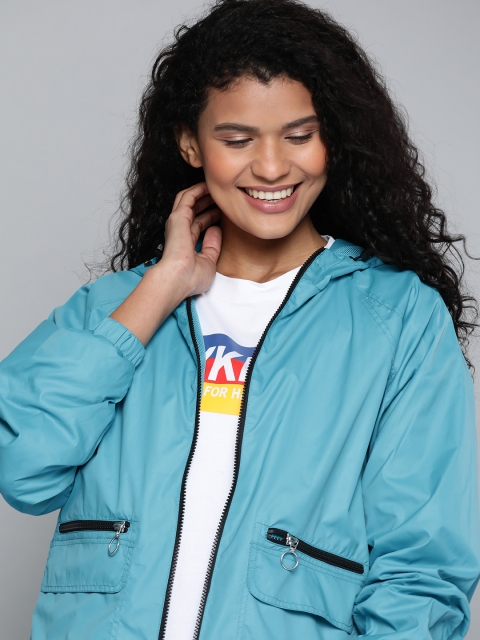 

Mast & Harbour Women Blue Solid Lightweight Tailored Jacket