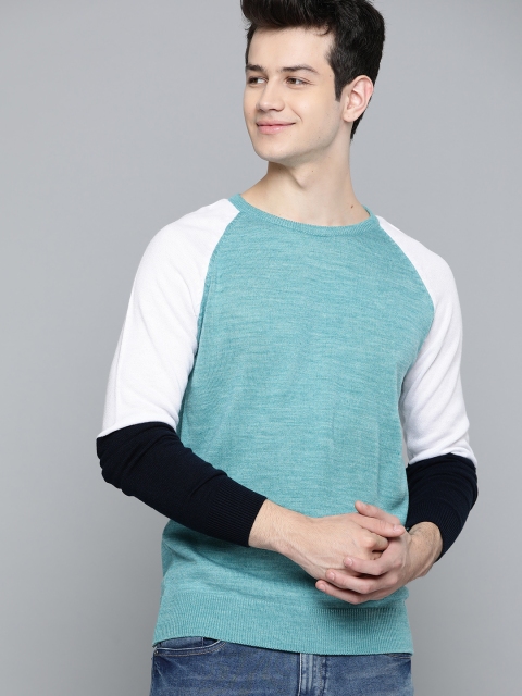 

Mast & Harbour Men Blue Solid Acrylic Pullover