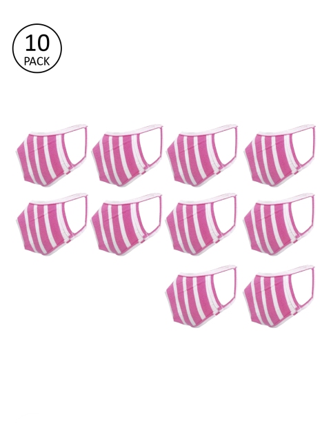 

nestroots Unisex Pink Pack of 10 Reusable 2 Ply Protective Outdoor Masks