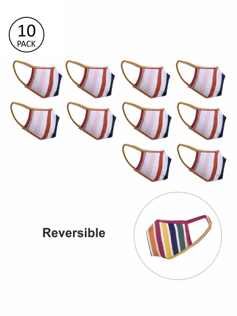 

nestroots Kids Red Pack of 10 Reusable Reversible 2 Ply Cloth Face Masks