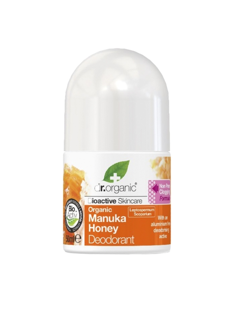 

dr.organic Manuka Honey Roll-On Deodorant 50ml, Orange