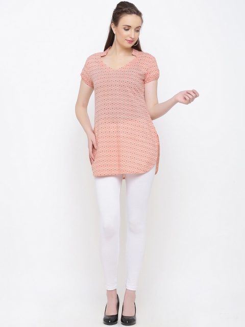 

Indian Virasat Women Peach-Coloured Printed Tunic