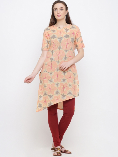 

Indian Virasat Women Peach Printed Tunic