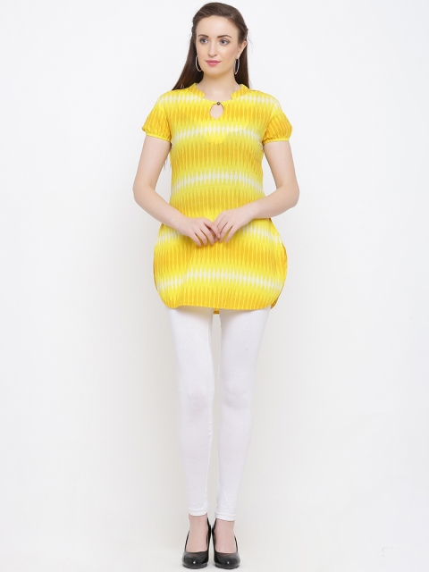 

Indian Virasat Women Yellow & White Printed Tunic