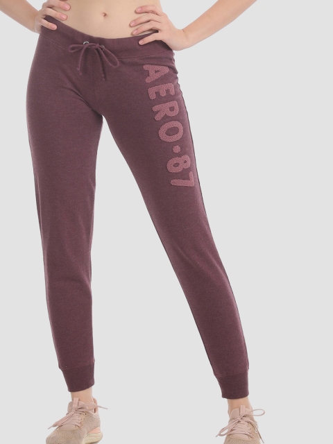 

Aeropostale Women Burgundy Solid Straight-Fit Joggers