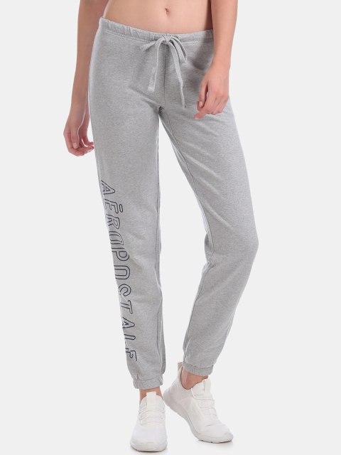 

Aeropostale Women Grey Melange Solid Straight-Fit Joggers