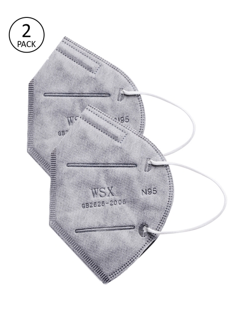 

Bene Kleed Unisex 2 Pcs 5-Ply N95 Outdoor Protective Mask, Grey