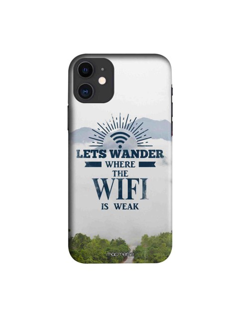 

macmerise White & Blue Wander Without Wifi iPhone 11 Case