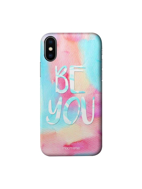 

macmerise Turquoise Blue & Pink Be You iPhone XS Case