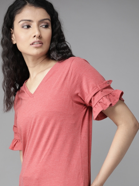 

Roadster Women Peach-Coloured Solid Top