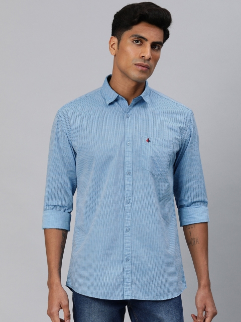 

British Club Men Blue & Black Slim Fit Printed Casual Shirt