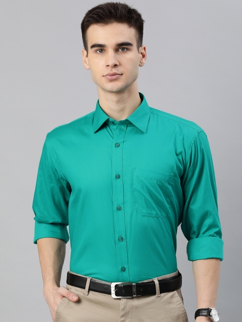 

British Club Men Sea Green Regular Fit Solid Formal Shirt