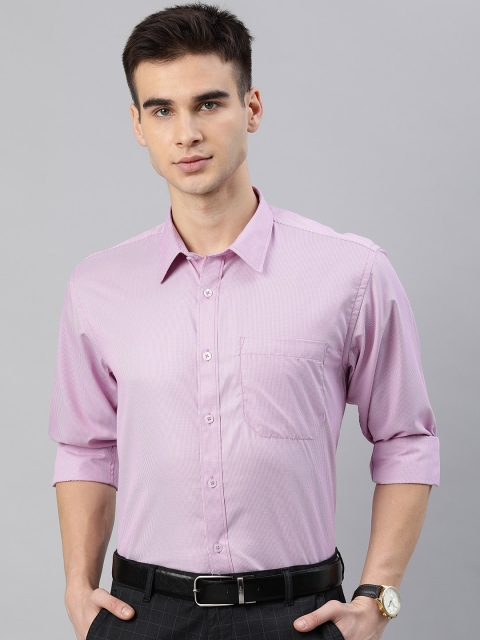 

British Club Men Purple Regular Fit Self Design Formal Shirt