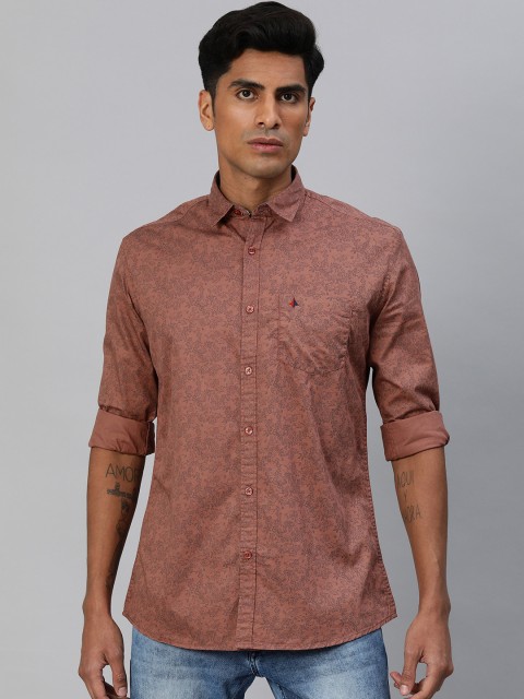 

British Club Men Brown & Black Slim Fit Printed Casual Shirt