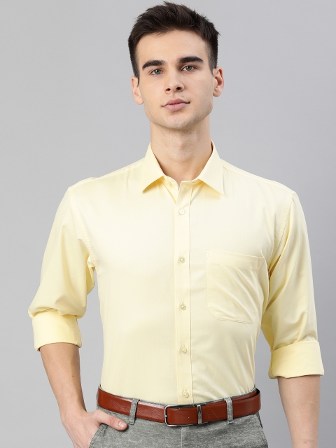 

British Club Men Yellow Solid Regular Fit Formal Shirt