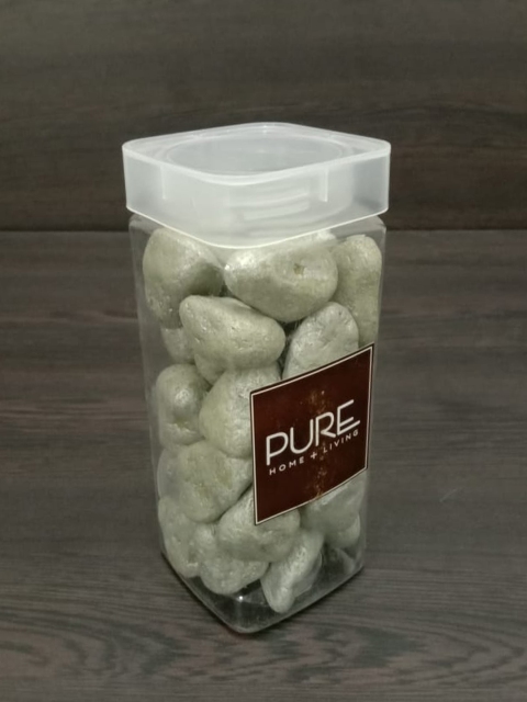 

Pure Home and Living Set of 2 Off-White & Transparent Ball Stone Pet Bottle 550ml each