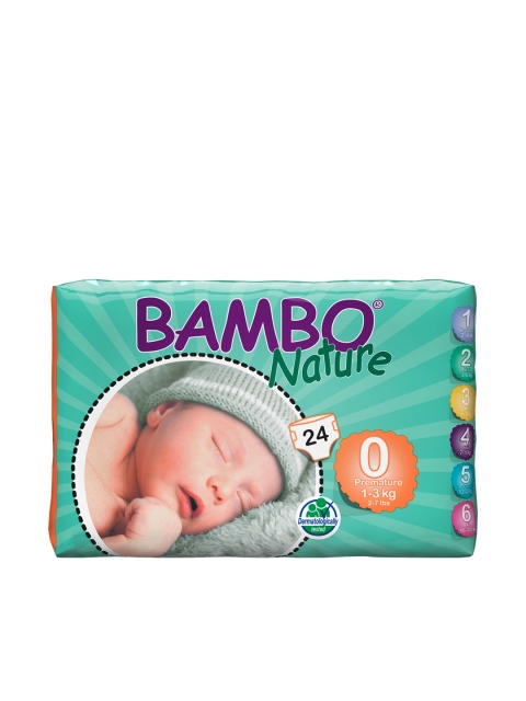 

Bambo Nature Eco-friendly Tape Diapers with Wetness Indicator - XXS Size, 24Pieces, White