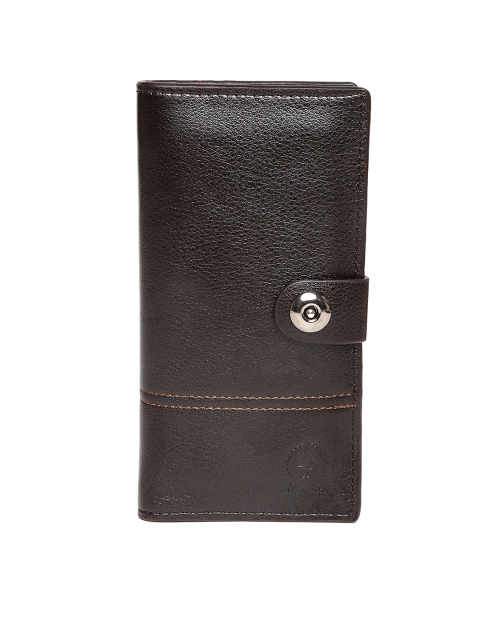 

Lino Perros Women Coffee Brown Textured Wallet with Card Holder