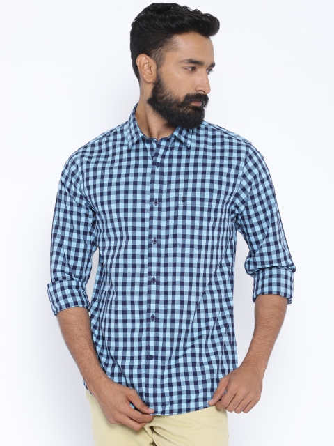 

IZOD Blue Checked Casual Slim Shirt