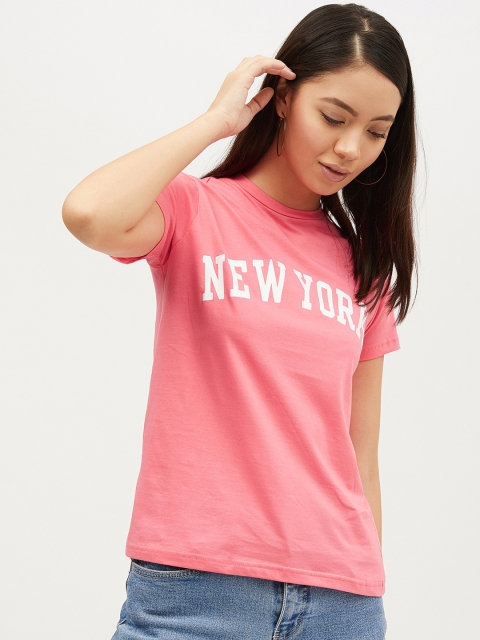 

Harpa Women Pink Printed Pure Cotton Top