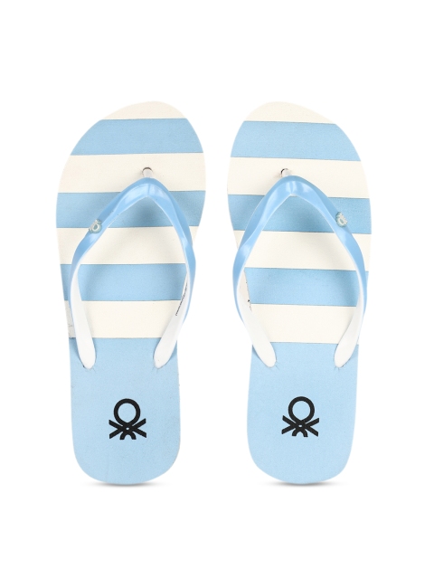 

United Colors of Benetton Women Blue & White Striped Slip-On