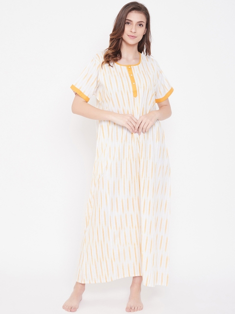 

The Kaftan Company Off-White Ikat Print Nightdress