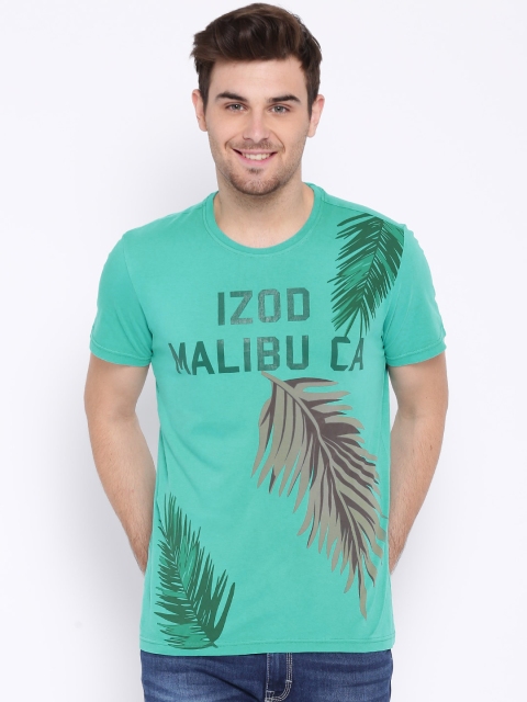

IZOD Green Tropical Print Slim T-shirt