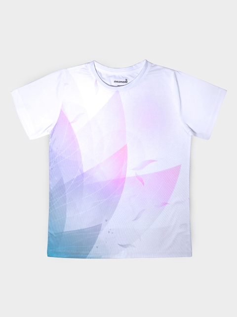 

mezmoda Boys White Printed Round Neck T-shirt