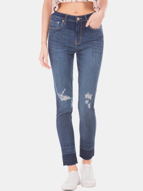 

Aeropostale Women Blue Skinny Fit High-Rise Mildly Distressed Stretchable Jeans