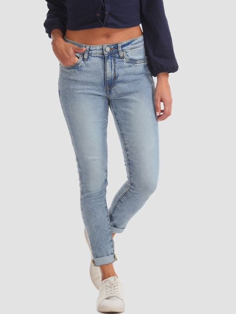

Aeropostale Women Blue Slim Fit Low-Rise Clean Look Jeans