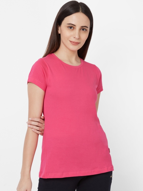 

Sweet Dreams Women Pink Solid Round Neck T-shirt