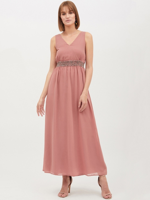 

Harpa Women Peach Embellished Maxi Dress