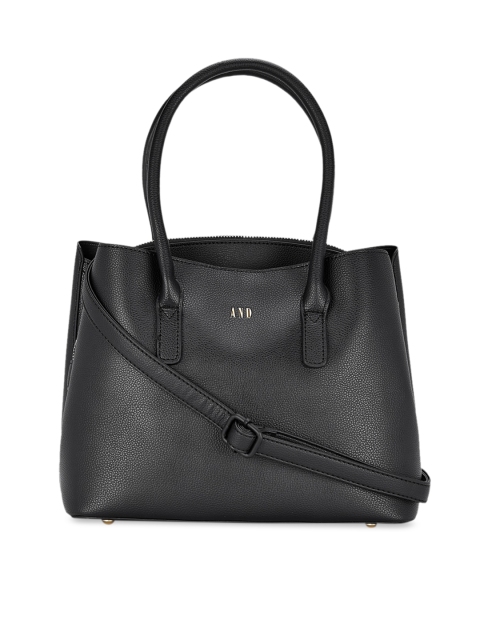 

AND Black Solid Handheld Bag