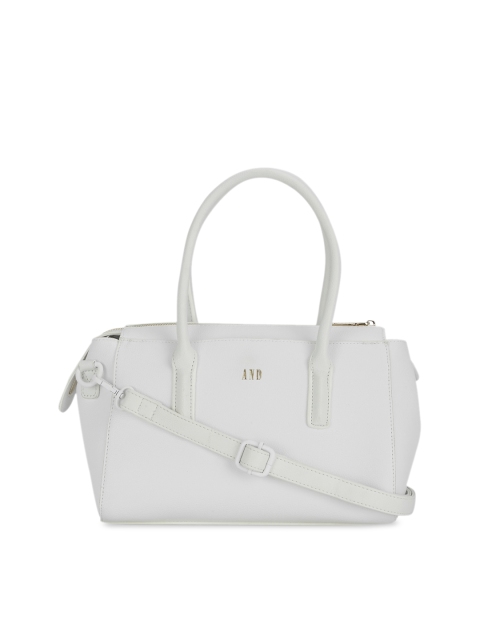 

AND White Solid Handheld Bag