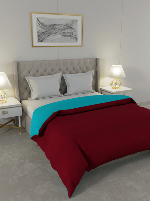 

BIANCA Maroon & Teal Solid AC Room 300 GSM Double Bed Comforter