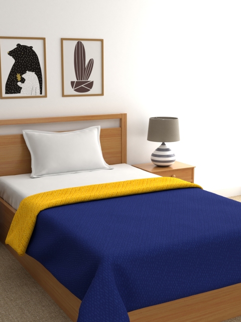 

BIANCA Blue & Yellow Solid AC Room 110 GSM Single Bed Comforter