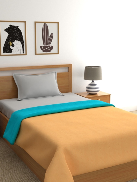 

BIANCA Unisex Beige & Teal Solid AC Room 300 GSM Single Bed Comforter