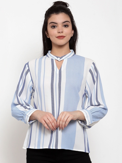 

Aujjessa Women White Striped Top