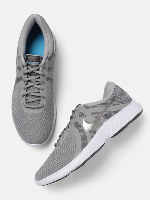 

Nike Men Grey Revolution 4 Running Shoe