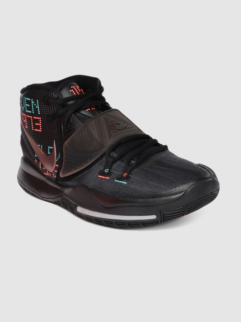 

Nike Men Black Leather KYRIE 6 EP Mid-Top Basketball Shoes