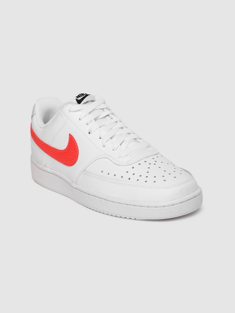 

Nike Women White Solid COURT VISION LOW Leather Sneakers