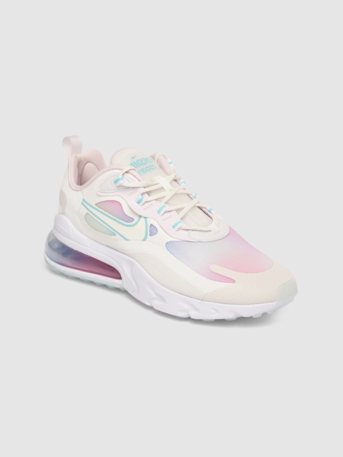 

Nike Women White & Pink AIR MAX 270 REACT SE Sneakers