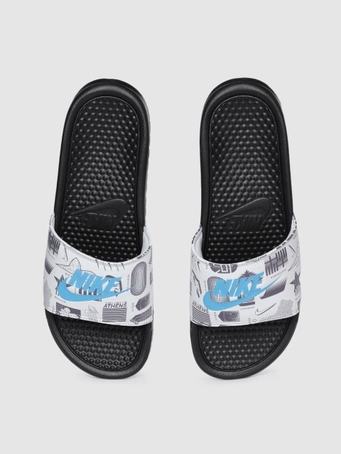 

Nike Men Black & White Printed BENASSI JDI Sliders